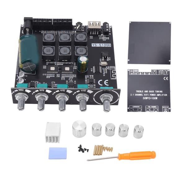 2.1 Kanal Bluetooth Stereo Forsterkermodul DC 12-24V 50Wx2 100W