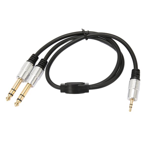 Dubbel 3,5 mm till 6,35 mm Y-splitterkabel Professionell ljudkabel för gitarrteaterutrustning högtalare