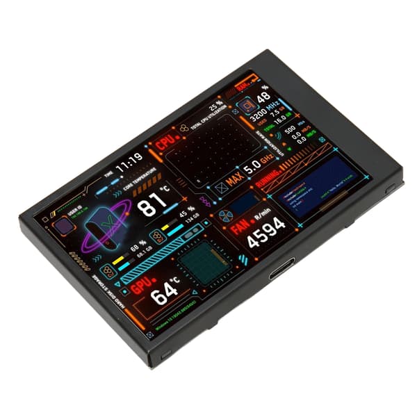3,5 tums IPS dimbar dubbel USB C PC CPU GPU RAM-dataskärm med temaredigerare