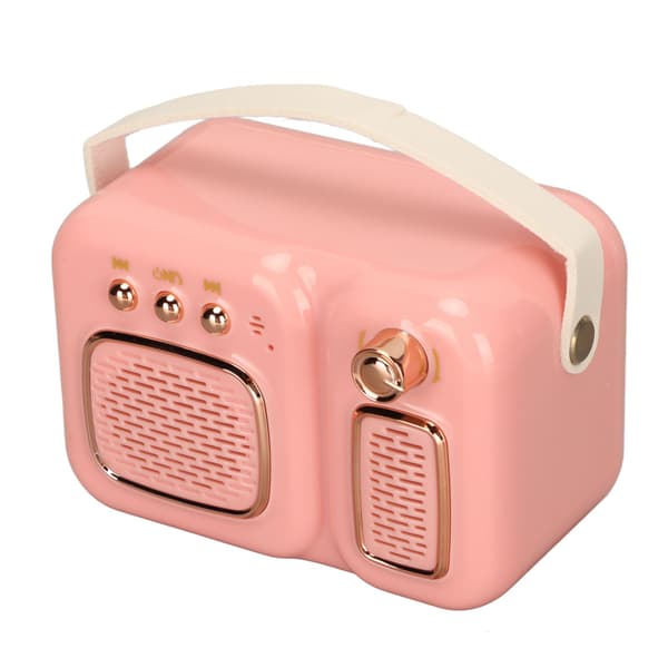 Bluetooth 4.1 EDR HiFi Stereo Mini Trådlös Högtalare Djup Bas Multifunktion för Hem Utomhus Fest Rosa