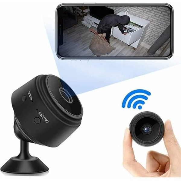 Mini WiFi dold kamera Liten, Full HD 1080P baby trådlös kamera med mörkerseende och rörelsedetektor