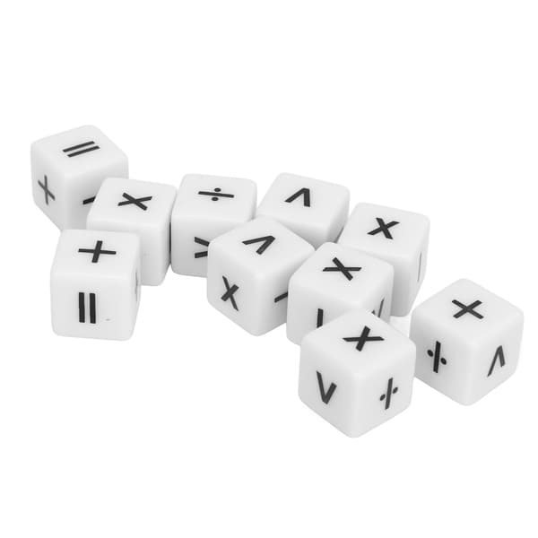 20 stk. hvide lærerterninger matematikoperationsterninger undervisningsmaterialer til klasseværelset