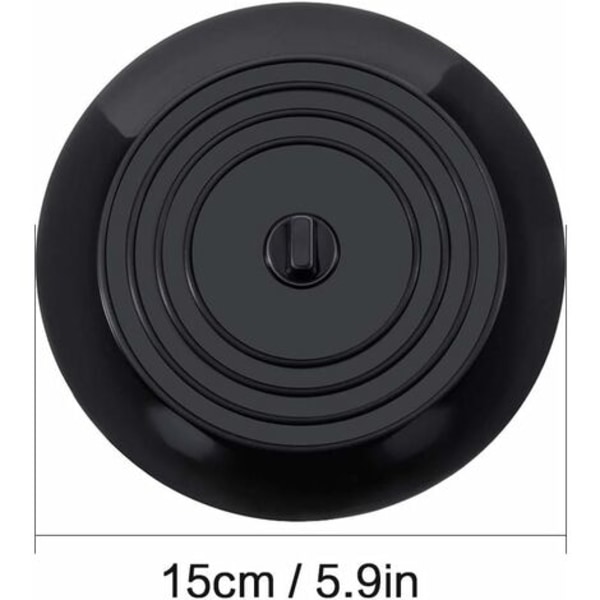 Tums silikon badpropp avloppsplugg för kök, badrum och tvätt15cm svart