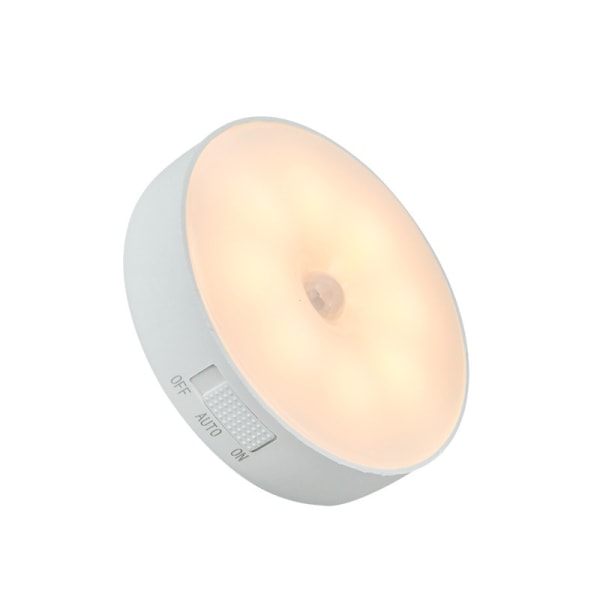 2 stk LED-natlys indendørs bevægelsessensorlys USB genopladelig trådløs sensor (5w varmt lys)