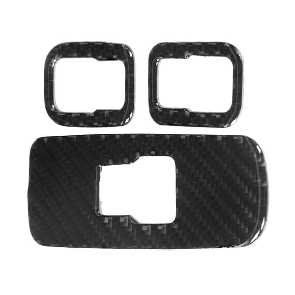 3 stk. Karbonfiber Vindusbryter Knapp Panel Trim Deksel for S60 V60 RHD