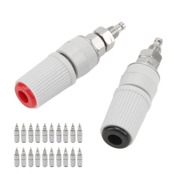 20 stk. 24.330 M5 Bananstik Jack Socket Adapter Connector Sort Rød 4mm