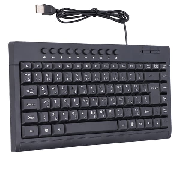 Kablet 87-tasters Mini USB-tastatur arabisk layout for kontor, stasjonær PC, bærbar datamaskin