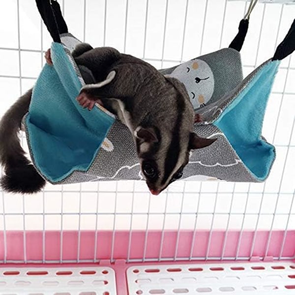 Hammock Pet Hammock Nest Double Canvas Hammock Hamster My Neighbor Totoro Ferret Hammock 34 * 34 (Grey Rabbit)