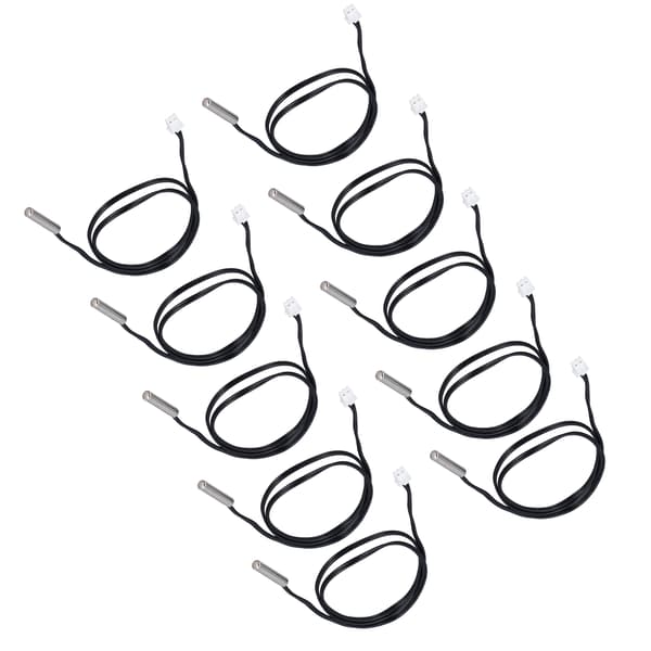 10 stk. NTC Termistor Temperatur Sensor Probe 5x25mm Cylindrisk Hoved 500mm 10K B3950