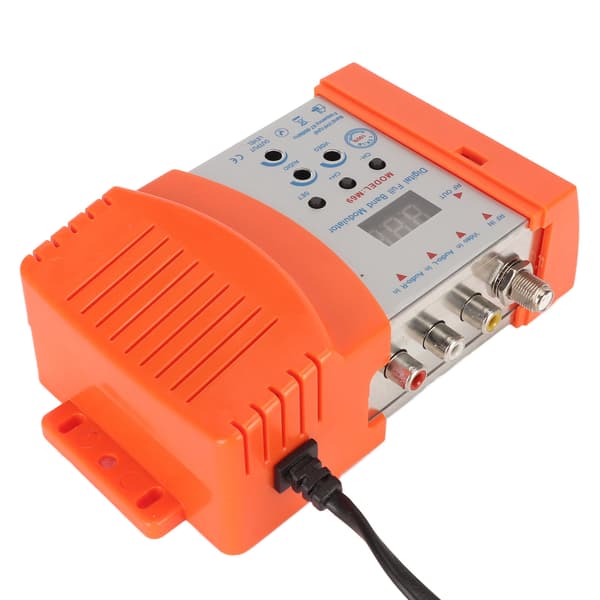 AV til RF Modulator Understøtter VHF UHF PAL NTSC TV Link Modulator med Digitalt Display til Digitale Bokse 90‑240V US Stik