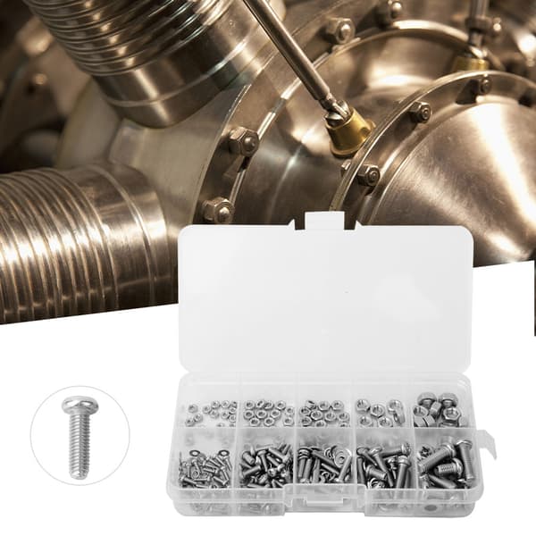 240 st Krysskruv Mutter Bricka Set M2 M2.5 M3 M4 M5 Rostfritt Stål Fästverktyg