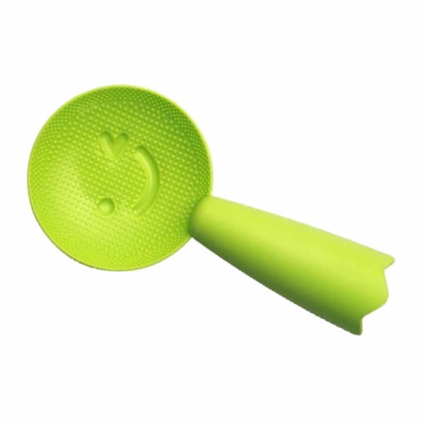 Ske med smiley-mønster, non-stick, til ris, kan stå selv, til riskoger, til hjemmebrug, grøn