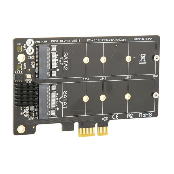 M2 SATA - PCIE Dual Disk Array -sovitinkortti vakaalla siirrolla ja laajennuksella