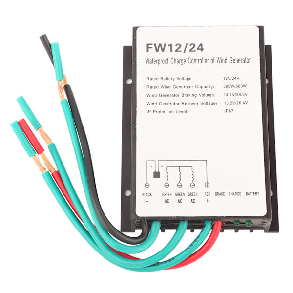 Vandtæt vindmøllegenerator ladecontroller regulator 12V 24V
