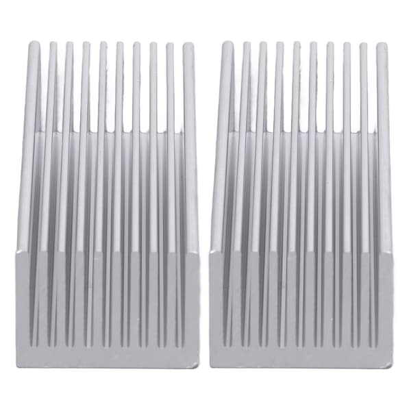 2 stk. kølefinner i aluminium køleplade-sæt til CPU elektronisk chip 100x40x30mm med termisk ledende klæbemiddel
