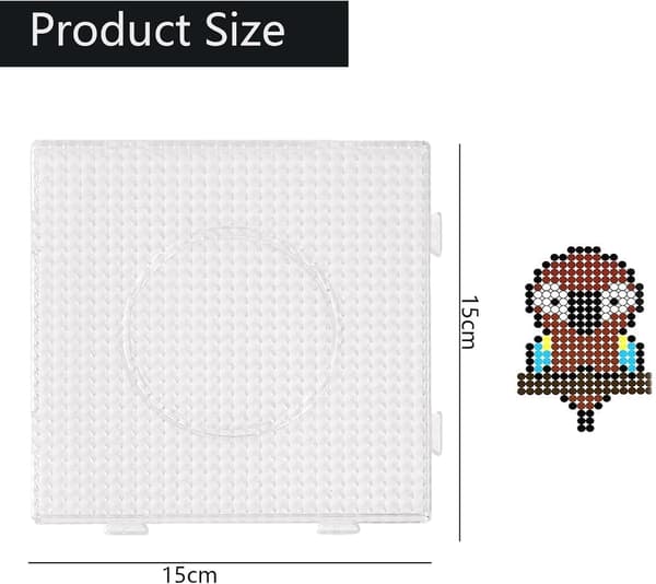 4 pcs Bead Boards, 5 mm Fuse Bead Boards Large Round Square Transparent Plastic Boards, Bead Boards, Square Bead Boards