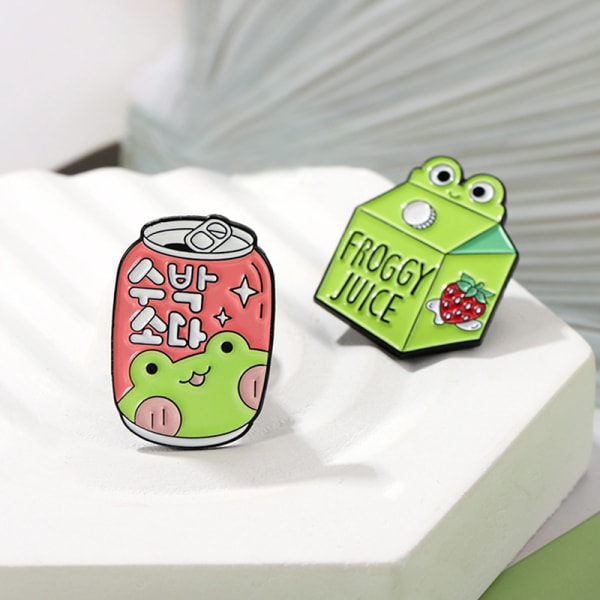 Froggy Emalj Pins Custom e Frog Kaffe Mugg Mjölk Juice CAN Broo A1