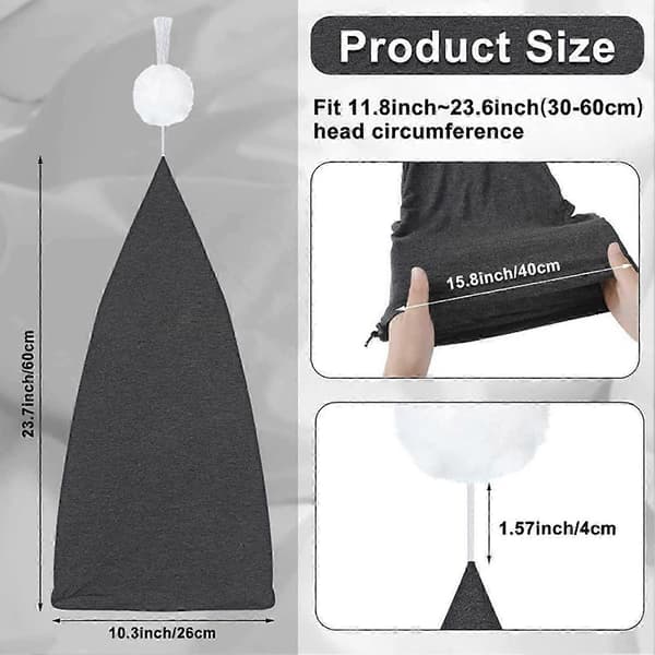Unisex nattmössa med pompom, justerbar enfärgad elastisk design, termisk mössa för kallt väder, höst- och vintermössa Light Grey