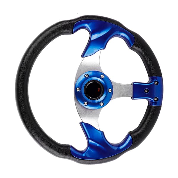 13in 320mm Universal PU Læder Bil Sport Racing Drift Rat Blå