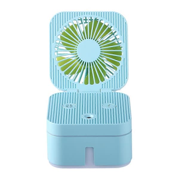 Sammenleggbar Magic Cubes Vifte Luftfukter Lommevifte USB Oppladbar Vifte Mini Kjølende Luftsirkulator Blue