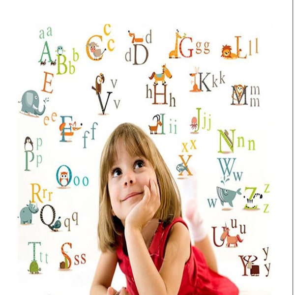 26 englanninkielisiä kirjaimia, lasten esiopetuksen koristelu irrotettavat vedenpitävät seinätarrat,