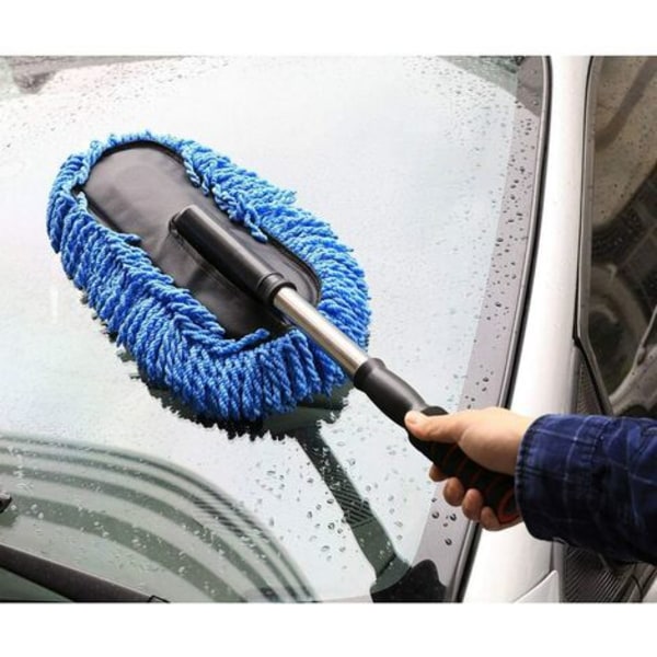 Bilvaskebørste, mikrofiber Antistatisk bilrengøringsvoks Drag Duster Remover, Car Duster Remover Aftagelig Teleskopisk Ha