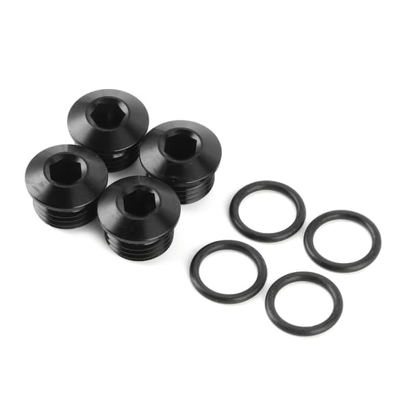 6AN Hann Hex Hode Socket ORB Port Plugg O Ring Kit Aluminium Legering Svart Anodisert