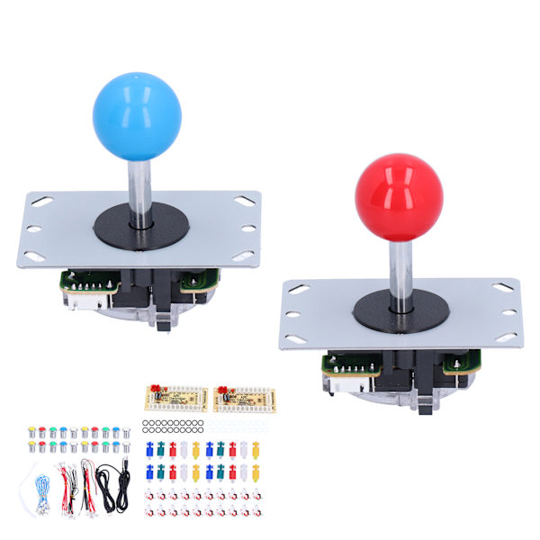 LED Arkade Knapper 5V 2 Spiller Elektroplettering Joystick DIY Dele Sæt til PC Spil