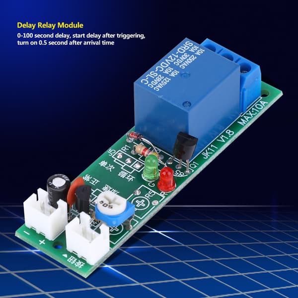 JK11 PB DC12V Høj Præcision Forsinkelsesrelæ Timer Switch Elektrisk Modul