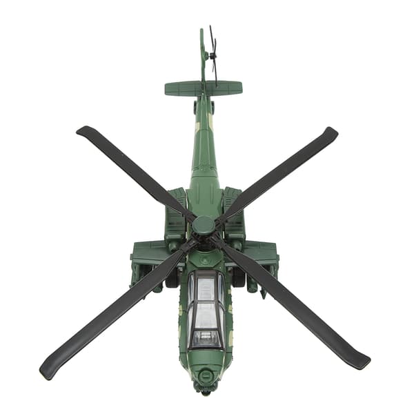 Alloy Copter Støbt Træk Tilbage Legetøj med Lyd Lys Grøn Flymodel Samling