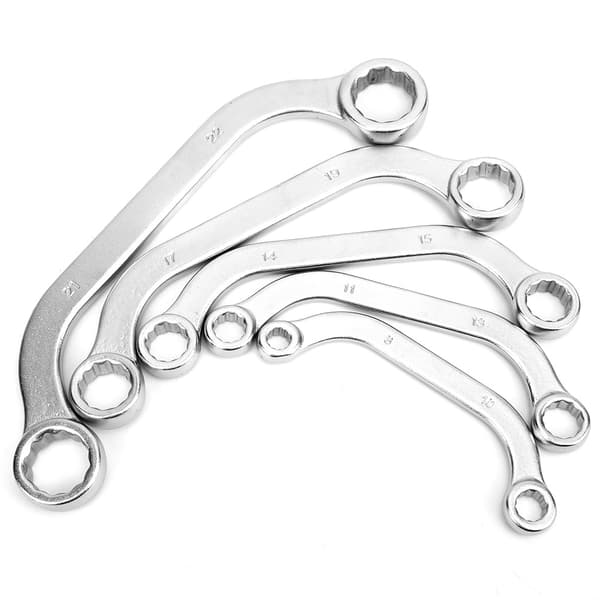 5st 8-22mm Metrisk Halvmåne Dubbelände Krom Vanadinstål Skiftnyckel Kit Typ C