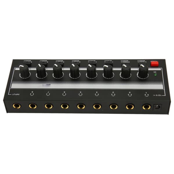 8 Output 1 Input Stereo Hovedtelefonforstærker Klar Lyd Kompakt Metal Headset Forstærker til Studio Scene 100-240V EU Stik