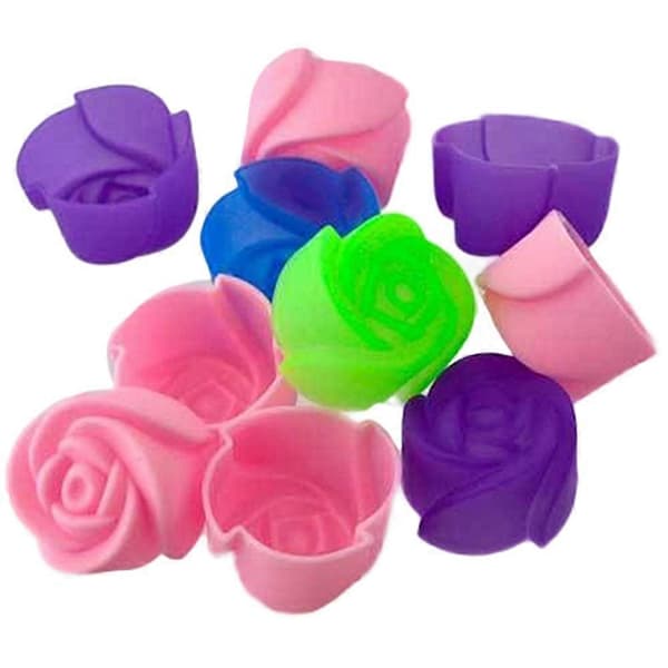 10 stk silikone rosenmuffin kageform bageform chokoladeform