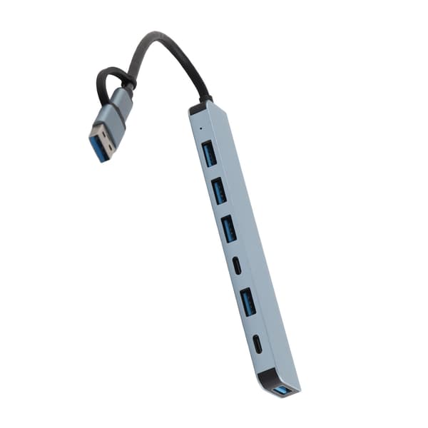 7 Port USB C Hub Aluminium Hurtig Dataoverførsel Dockingstation til Laptop PC Telefon