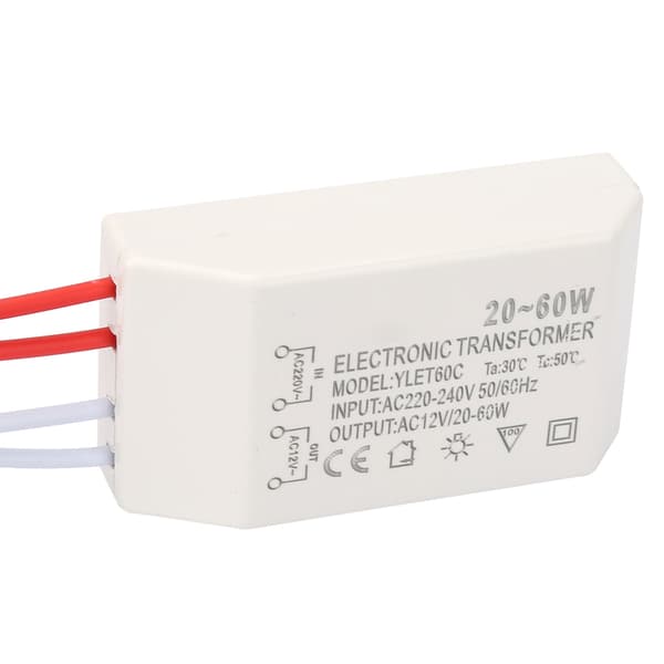 220V til AC 12V Elektronisk Transformator Spenningsomformer 20-60W Smart Strømforsyningsdriver