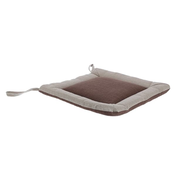 Linned Sædehynde Kaffe Farve Anti Deformation Multi Layer Bomuld Linned Stol Hynde med Fikserbare Stropper