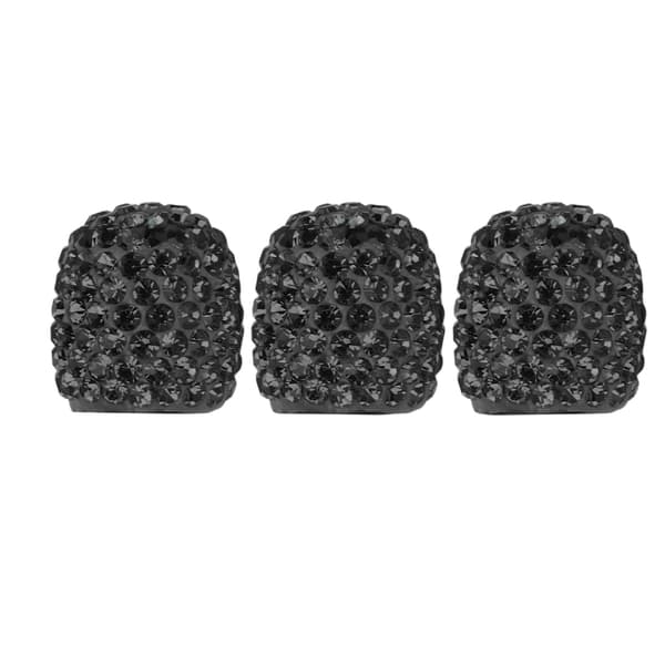 8 stk. Bil Dækventil Hætte Håndlavet Glitrende Rhinestone Universal Modifikation Sort
