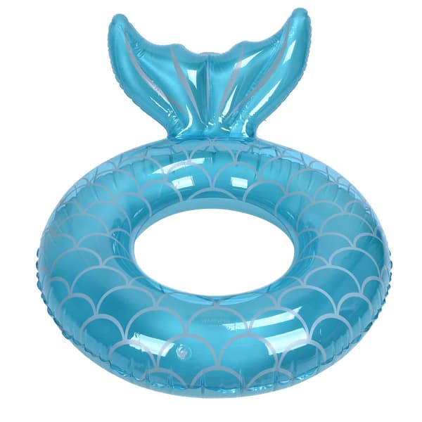 Blå Fishtail Oppustelig Badering Pool Float til Voksen Strandferie