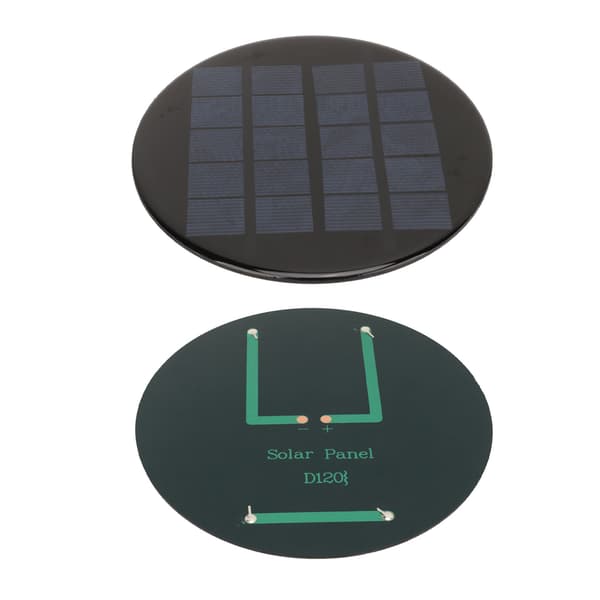 Mini Rund Solpanel 1.1W 5V 120mm Uppladdningsbart 3.7V Batteri Liten Polykristallin Kisel Solcell Modul