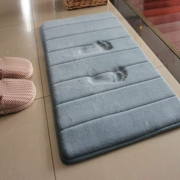 Badeværelsesmåtte Skridsikret Memory Foam-bademåtte til badeværelse, mikrofiber (grå, 40 x 60 cm)