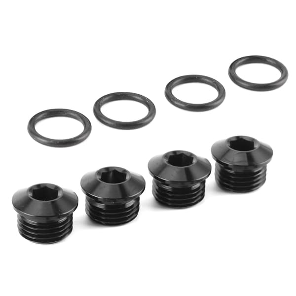 6AN Hann Hex Hode Socket ORB Port Plugg O Ring Kit Aluminium Legering Svart Anodisert