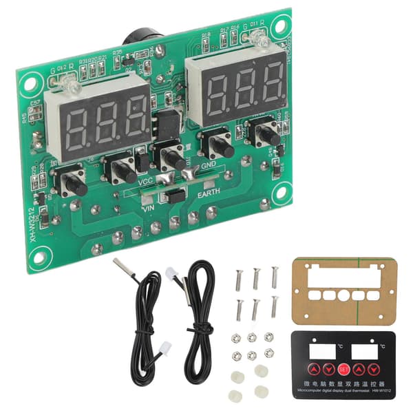 220V Digital Display Dobbelt Relæ Temperaturregulator Termostat Modul HWW1012