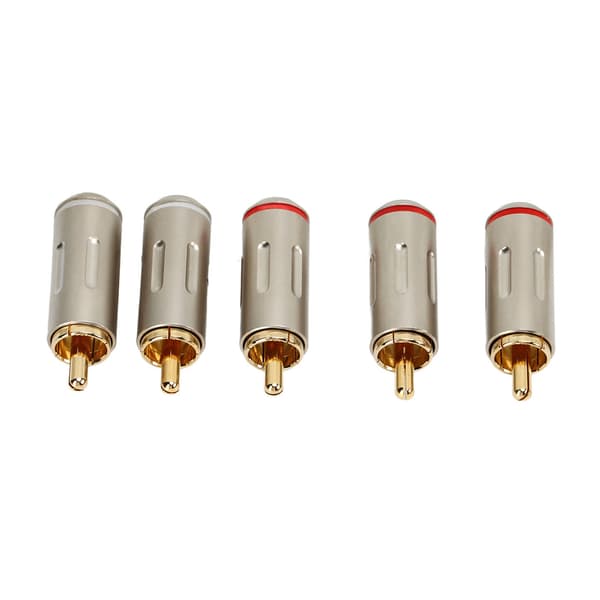 5 stk. RCA hannpluggadapter Metall Høy styrke Slitesterk lydkabeladapter Bil