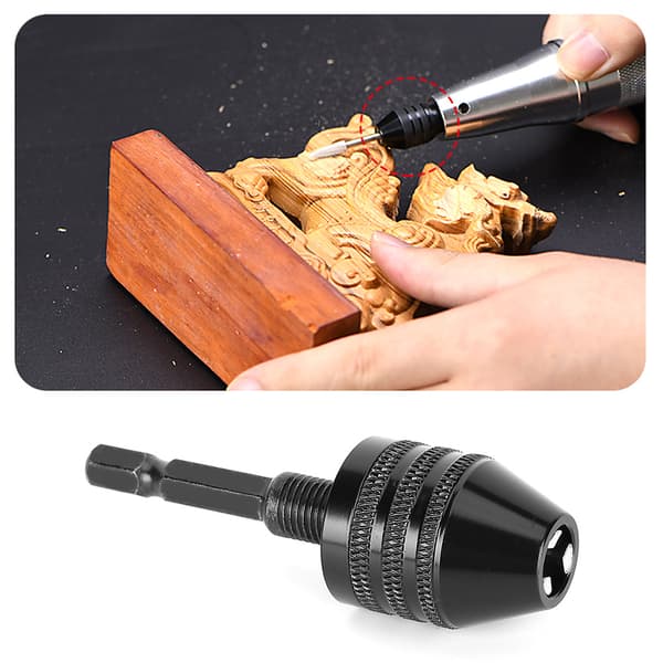 Kort M8 x 0,75 Chuck Stangsett for 3-kjevers Mini Drill Bit Grinder Chuck Tilbehør