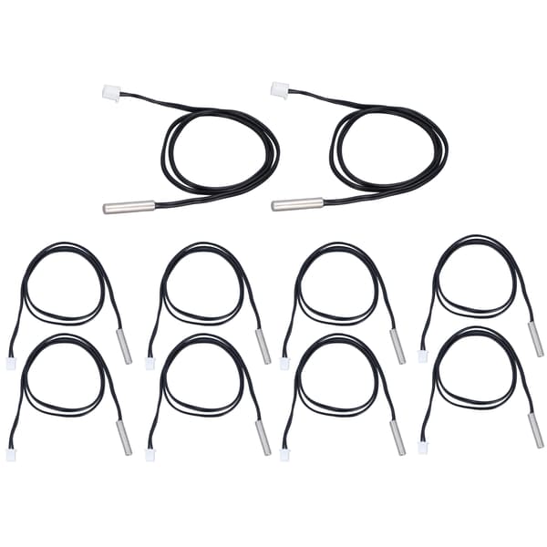 10 stk. NTC Termistor Temperatursensor Probe 5x25mm Cylindrisk Hoved 500mm 20K B3950