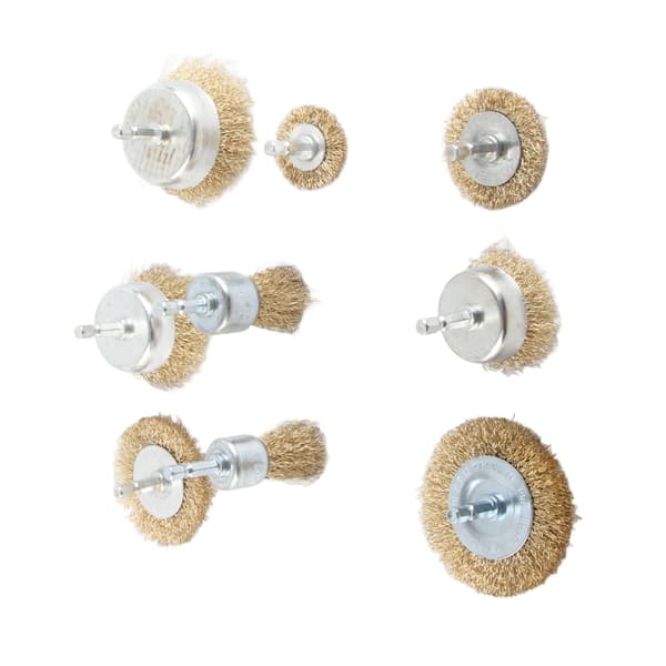 9 stk. Drill Wire Brush Wheel End Cup 1/4in Hex Shank Tilbehørssett for tre metall