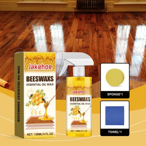 Bivax eterisk olja trä vax spray, 120 ml med svamp och handduk