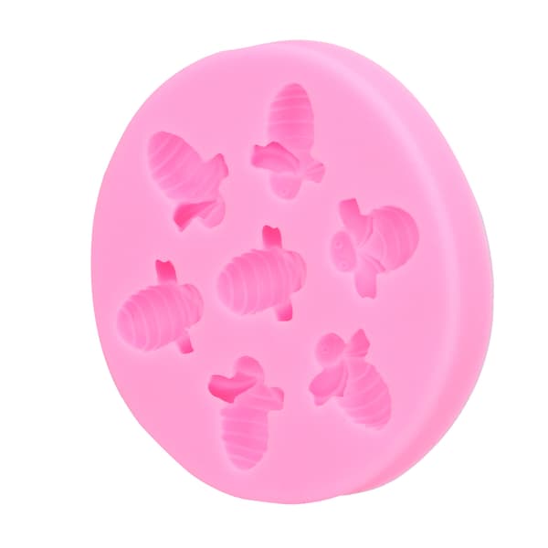 Bieformet matkvalitets silikonkakeform rosa DIY bakeredskap
