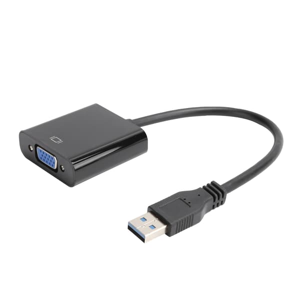USB 3.0 til VGA Adapterkabel 1920x1080 5.0Gbps Audio Video Konverter for Windows 7 8 10