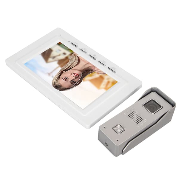Dørklokke Intercom System 7 Tommers TFT-skjerm Nattsyn Vanntett for Hjem Leilighet 100 til 240V EU-plugg